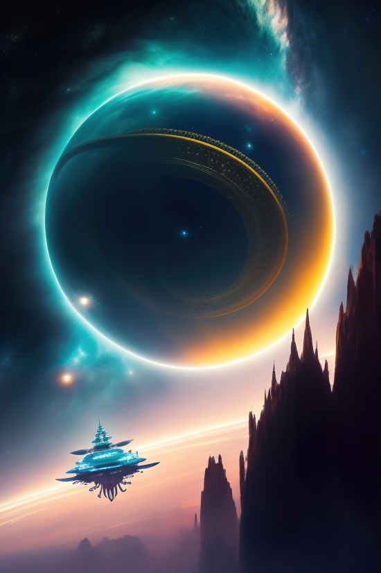Generative Ai Images, Moon, Star, Light, Space, Spotlight