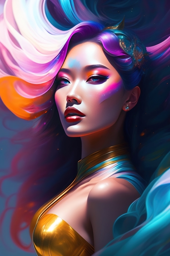 Ai 2041, Sorcerer, Cartoon, Person, Coquette, Hair